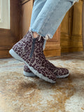 Grey Leopard Plush-Lined Low Ankle Boot Ledshopy.com