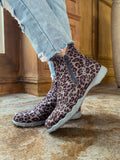 Grey Leopard Plush-Lined Low Ankle Boot Ledshopy.com