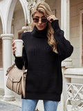 Illy Turtleneck Basic Knit Sweater - Black Ledshopy.com