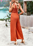 Janice Rayon Pocketed Jumpsuit - Rust Ledshopy.com