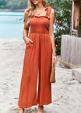 Janice Rayon Pocketed Jumpsuit - Rust Ledshopy.com