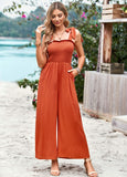 Janice Rayon Pocketed Jumpsuit - Rust Ledshopy.com