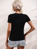 Julissa Ribbed Cut-Out Knit Top - Black Ledshopy.com