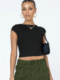 Kiki Thread Crop Top - Black Ledshopy.com