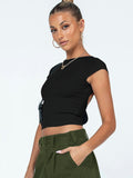 Kiki Thread Crop Top - Black Ledshopy.com
