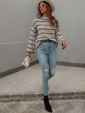 Lallie Knit Top - Brown Stripe Print Ledshopy.com