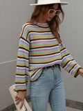 Lallie Knit Top - Brown Stripe Print Ledshopy.com