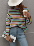 Lallie Knit Top - Brown Stripe Print Ledshopy.com