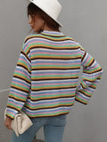 Lallie Knit Top - Brown Stripe Print Ledshopy.com