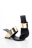 Laramie Leather Heel Sandal - Gold Ledshopy.com