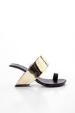 Laramie Leather Heel Sandal - Gold Ledshopy.com