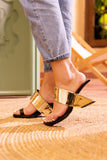 Laramie Leather Heel Sandal - Gold Ledshopy.com
