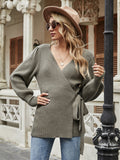 Leonora Bishop Sleeve Knit Top - Khaki Ledshopy.com