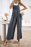 Linette Wide Leg Linen Overalls - Grey Ledshopy.com