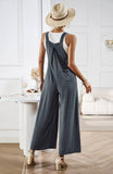 Linette Wide Leg Linen Overalls - Grey Ledshopy.com