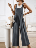 Linette Wide Leg Linen Overalls - Grey Ledshopy.com