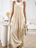 Linette Wide Leg Linen Overalls - Taupe Ledshopy.com