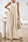 Linette Wide Leg Linen Overalls - Taupe Ledshopy.com