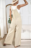 Linette Wide Leg Linen Overalls - Taupe Ledshopy.com