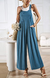 Linette Wide Leg Linen Overalls - Teal Ledshopy.com