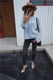 Lorina Blue Lantern Sleeve Knit Top Ledshopy.com