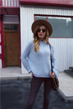 Lorina Blue Lantern Sleeve Knit Top Ledshopy.com