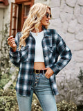 Lucky One Plaid Shacket - Navy Ledshopy.com