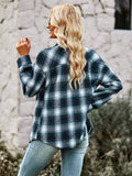 Lucky One Plaid Shacket - Navy Ledshopy.com