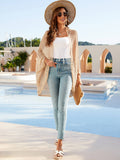 Madrid Knit Crochet Kimono - Beige Ledshopy.com