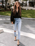 Marlena Balloon Sleeve Top - Black Ledshopy.com