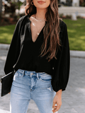 Marlena Balloon Sleeve Top - Black Ledshopy.com