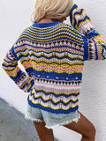 Marmo Zig Zag Crochet Knit Top - Blue Ledshopy.com