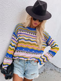 Marmo Zig Zag Crochet Knit Top - Blue Ledshopy.com
