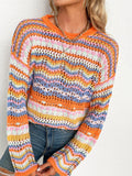 Marmo Zig Zag Crochet Knit Top - Orange Ledshopy.com