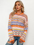 Marmo Zig Zag Crochet Knit Top - Orange Ledshopy.com