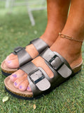 Matte Double-Buckle-Up Sandals - Maibulun Ledshopy.com