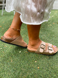 Matte Double-Buckle-Up Sandals - Maibulun Ledshopy.com