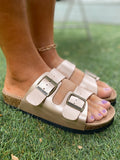 Matte Double-Buckle-Up Sandals - Maibulun Ledshopy.com