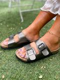 Matte Double-Buckle-Up Sandals - Maibulun Ledshopy.com