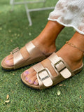 Matte Double-Buckle-Up Sandals - Maibulun Ledshopy.com