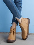 Modern Lace-Up Leather Ankle Boots - Tan Ledshopy.com