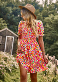 Moment In Daisy Smocked Mini Dress - Red Ledshopy.com