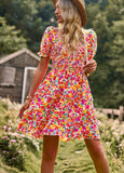 Moment In Daisy Smocked Mini Dress - Red Ledshopy.com
