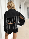 Night Rider Chain Tassel Denim Jacket Ledshopy.com