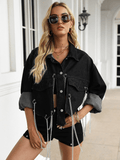 Night Rider Chain Tassel Denim Jacket Ledshopy.com