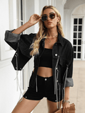 Night Rider Chain Tassel Denim Jacket Ledshopy.com
