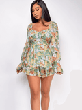 Perfect Lover Floral Pleated Mini Dress - Green Ledshopy.com