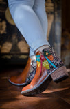 Petal Applique Leather Ankle Boot Ledshopy.com