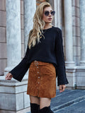 Phyllis Oversized Sector Sleeve Knit Jumper - Black Ledshopy.com