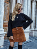 Phyllis Oversized Sector Sleeve Knit Jumper - Black Ledshopy.com